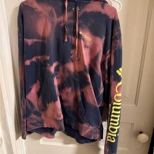 Columbia Pink and Navy Tie-Dye Hoodie